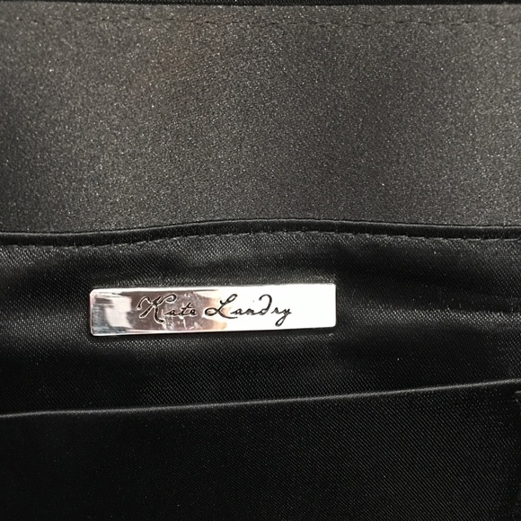 Black Bow Silky Sequined Evening Bag NWOT - Picture 4 of 6